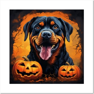 Rottweiler Halloween Design Posters and Art